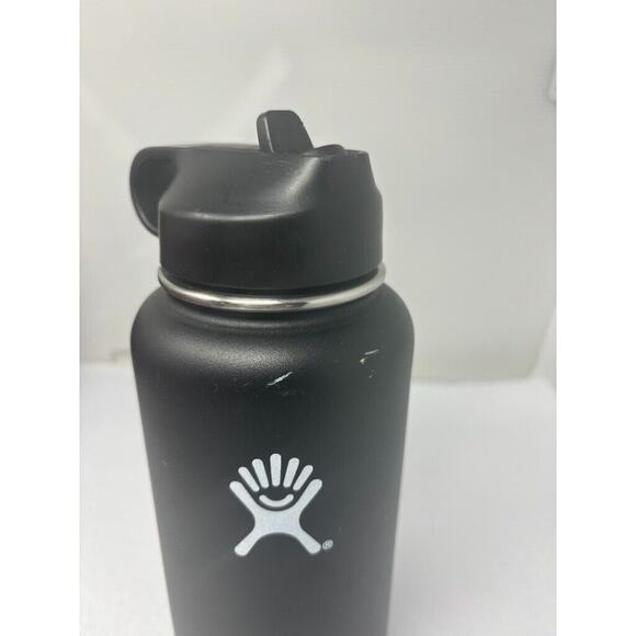 Hydro Flask 32 Oz Water Bottle Straw Lid Stainless Steel & Cap Black - Picture 2 of 8